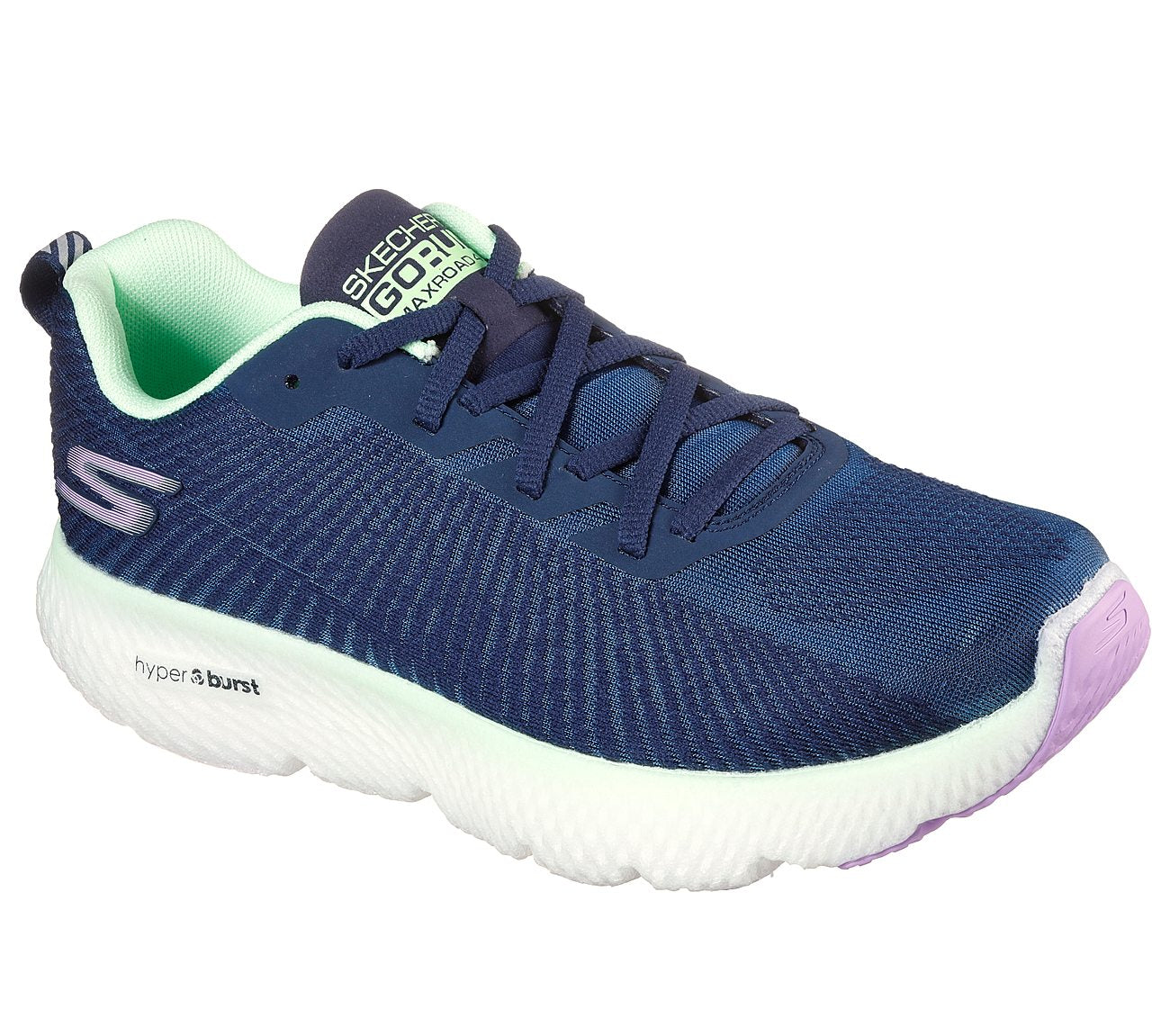Women's Skechers GOrun MaxRoad 4+, Navy/Mint, 8 B Medium